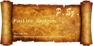 Paulini Szofron névjegykártya